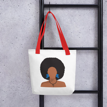 Melanin Poppin' with Louisiana Earrings Tote bag