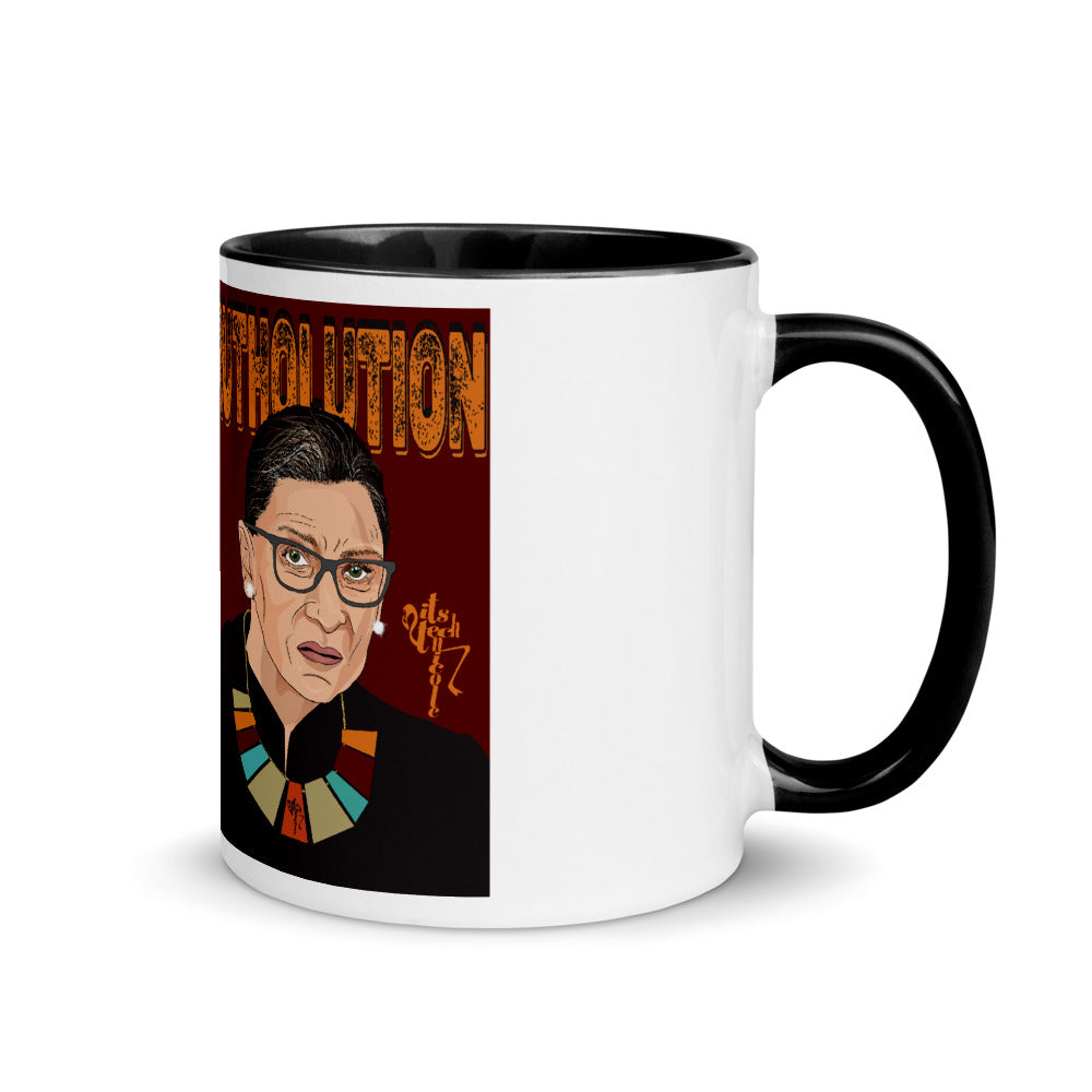 Ruth Bader Ginsburg Tribute Art Mug with Color Inside