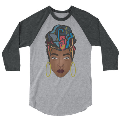 Wrap Queen: Multicolor 3/4 sleeve raglan shirt