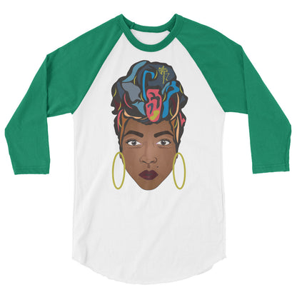 Wrap Queen: Multicolor 3/4 sleeve raglan shirt