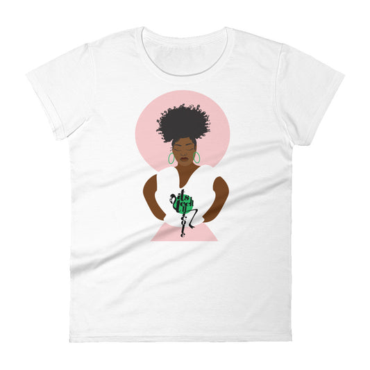 Pink and Green Women's short sleeve t-shirt