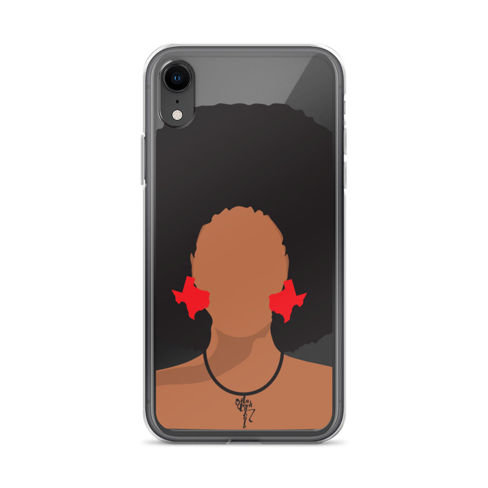 Melanin Poppin' with Texas Earrings iPhone Case