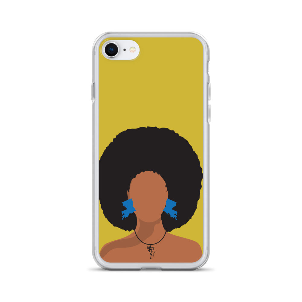 Melanin Poppin' with Louisiana Earrings iPhone Case