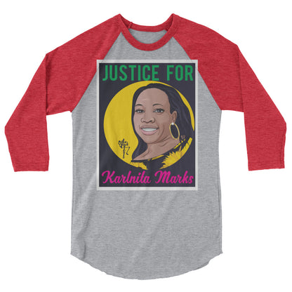 Justice for Karlnita Marks 3/4 sleeve raglan shirt