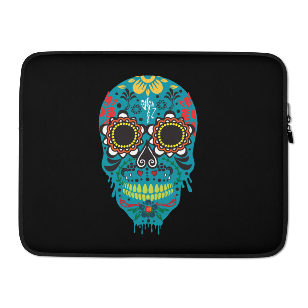 Dia de los Muertos Azul Laptop Sleeve