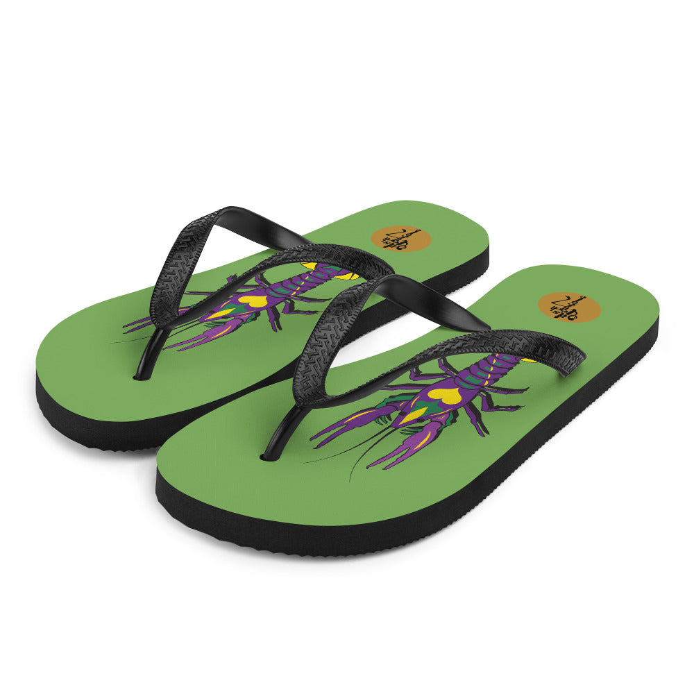 Mardi Gras Crawfish Flip-Flops