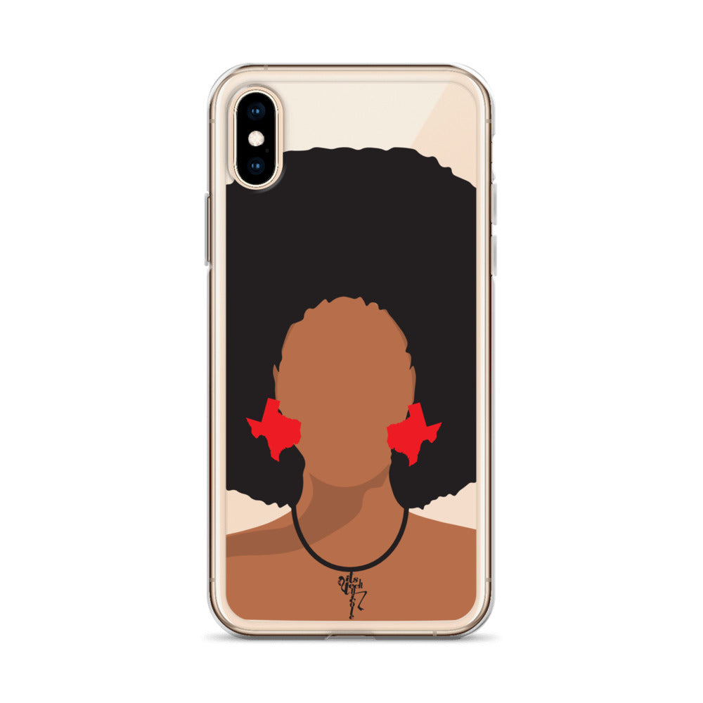 Melanin Poppin' with Texas Earrings iPhone Case