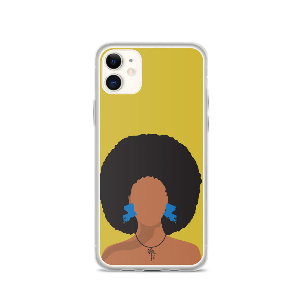 Melanin Poppin' with Louisiana Earrings iPhone Case