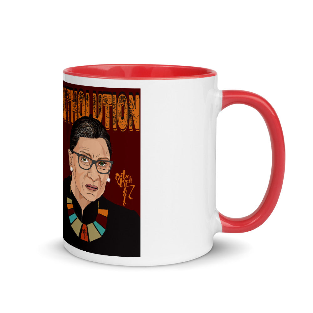 Ruth Bader Ginsburg Tribute Art Mug with Color Inside
