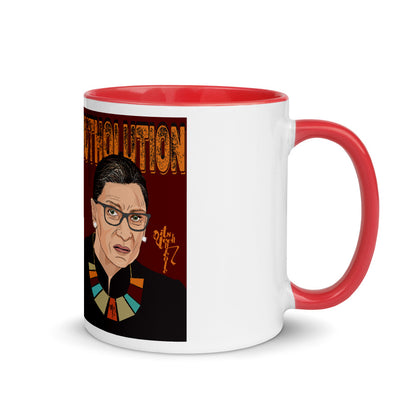 Ruth Bader Ginsburg Tribute Art Mug with Color Inside