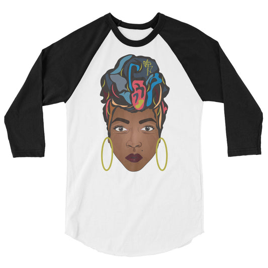 Wrap Queen: Multicolor 3/4 sleeve raglan shirt