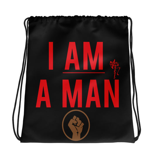 I Am A Man Drawstring bag