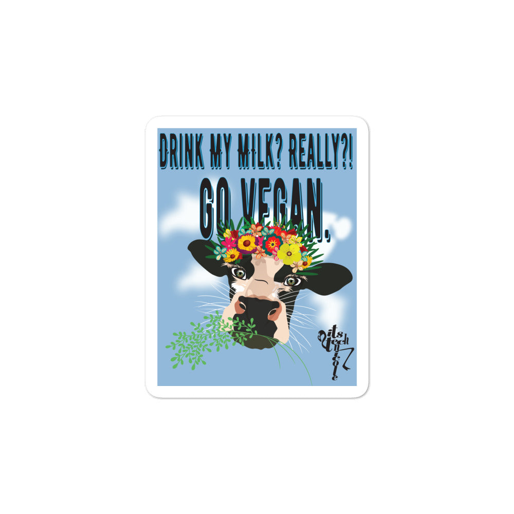 Go Vegan. Bubble-free stickers