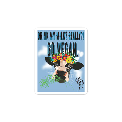 Go Vegan. Bubble-free stickers