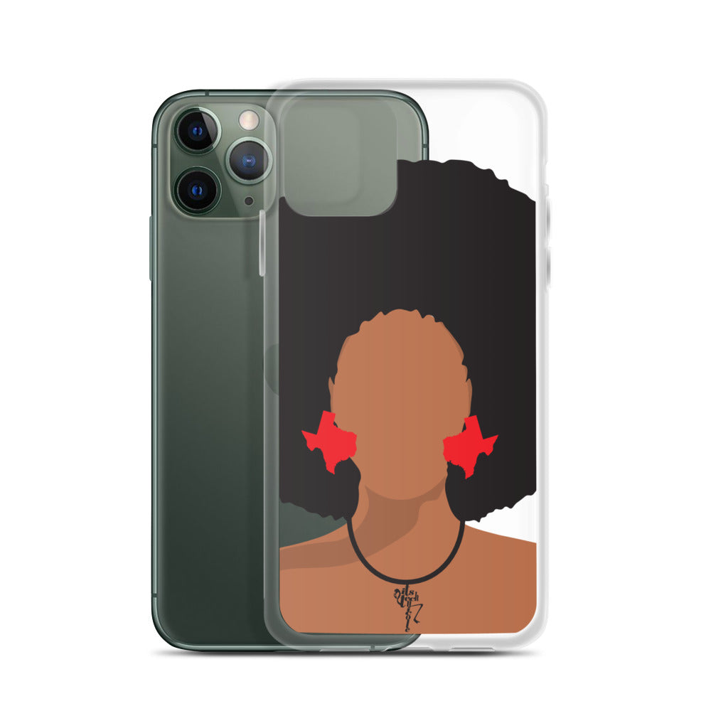 Melanin Poppin' with Texas Earrings iPhone Case
