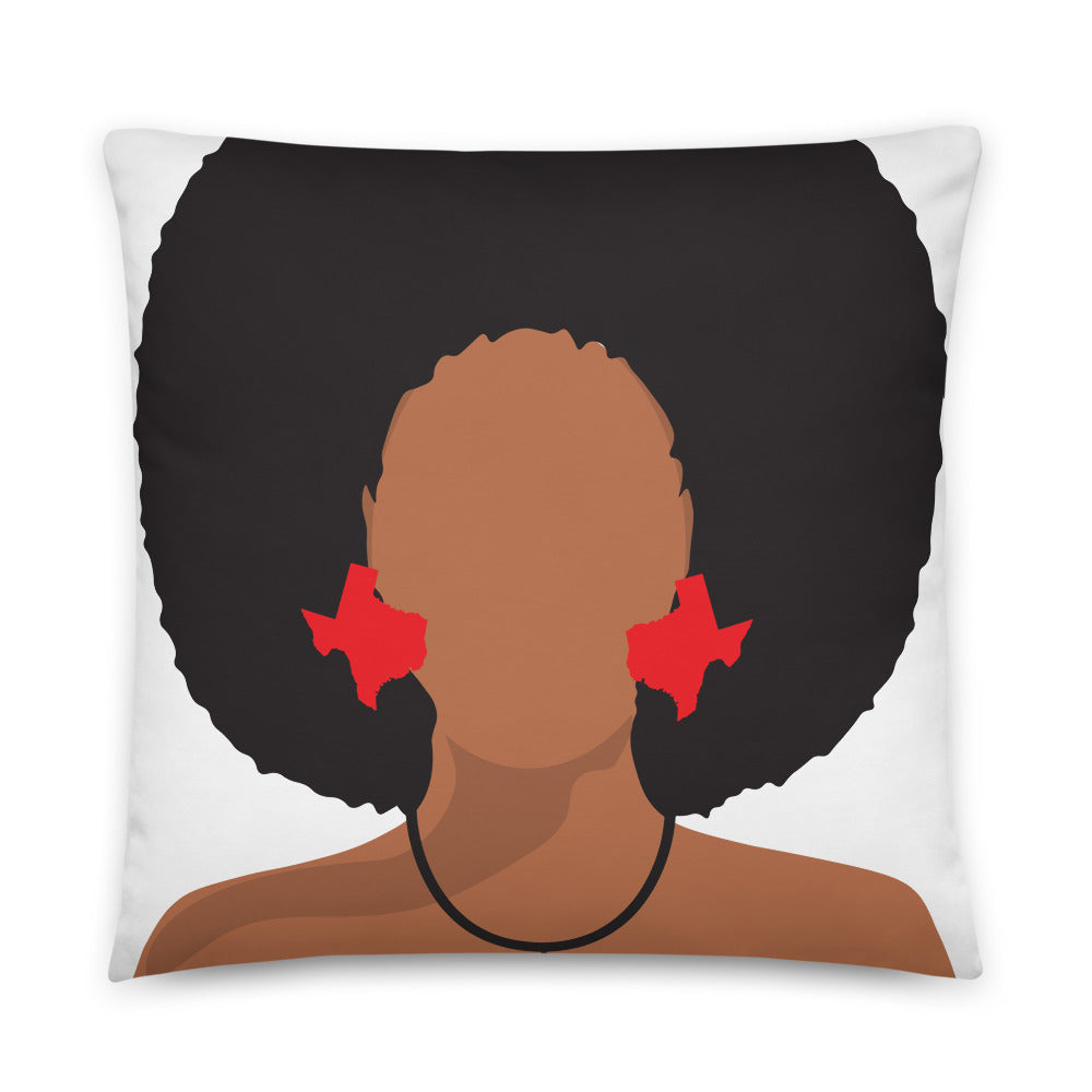 Melanin Poppin' with Texas Earrings Pillow