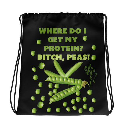 Bitch, Peas Drawstring bag