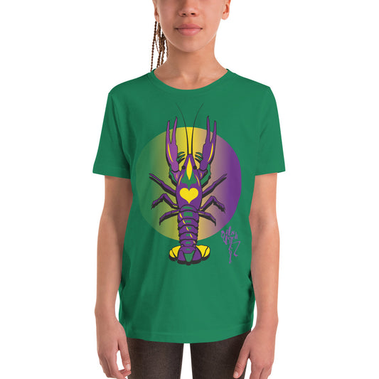 Mardi Gras Crawfish Youth Short Sleeve T-Shirt