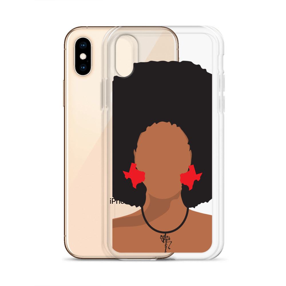 Melanin Poppin' with Texas Earrings iPhone Case
