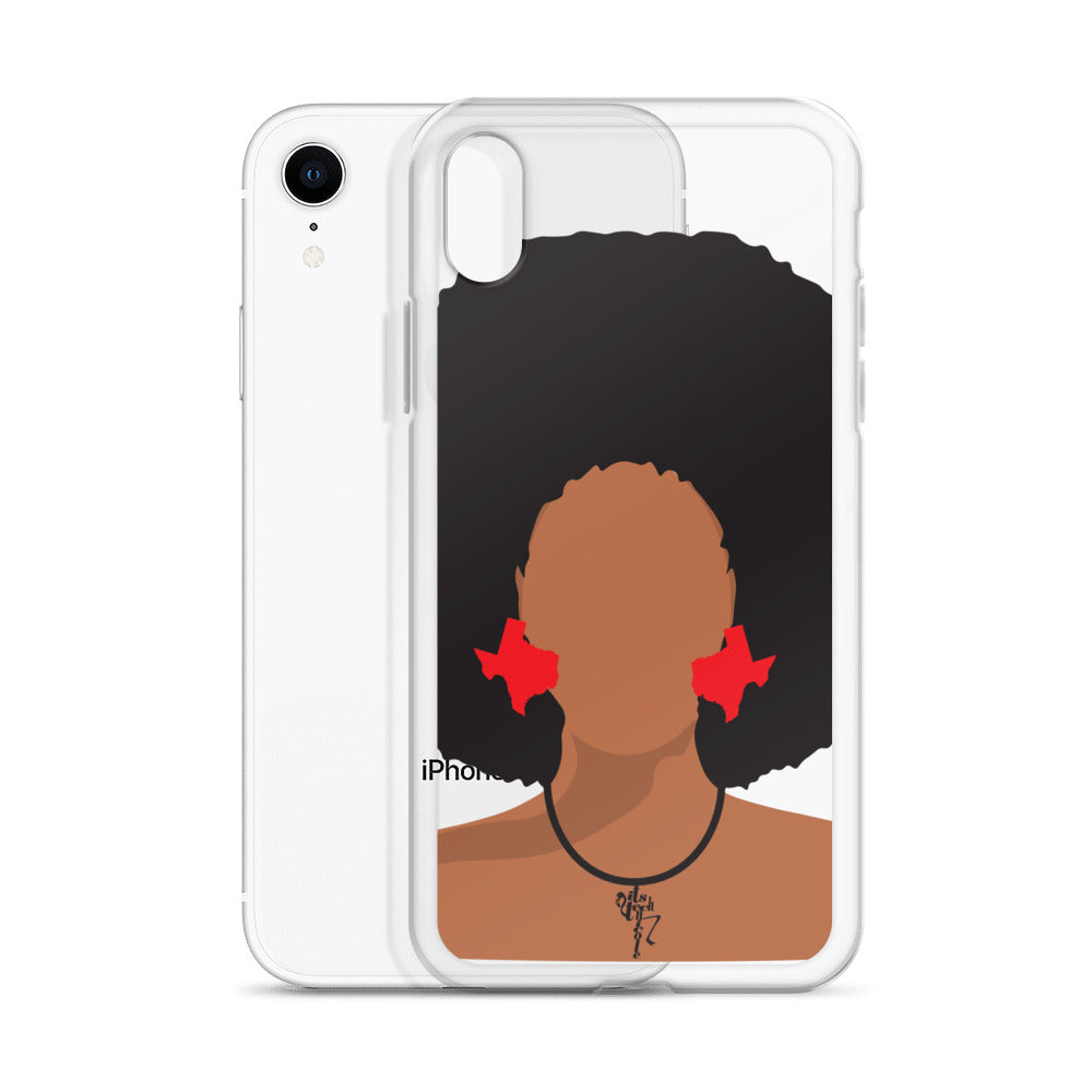 Melanin Poppin' with Texas Earrings iPhone Case