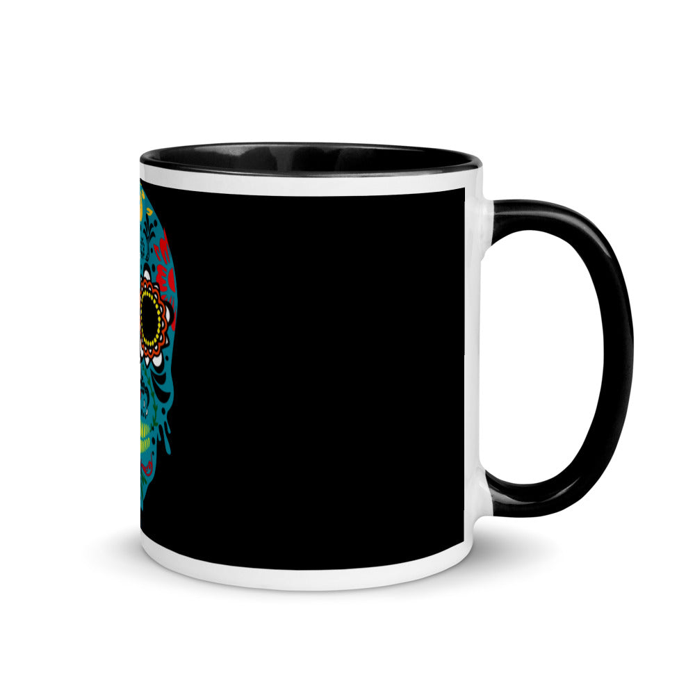 Dia de los Muertos Azul Mug with Color Inside