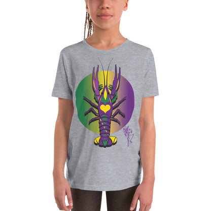 Mardi Gras Crawfish Youth Short Sleeve T-Shirt