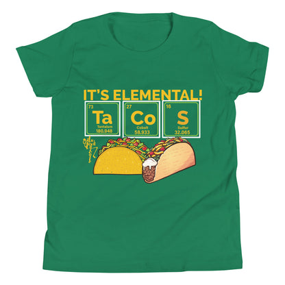 Tacos, It's Elemental Youth Short Sleeve T-Shirt
