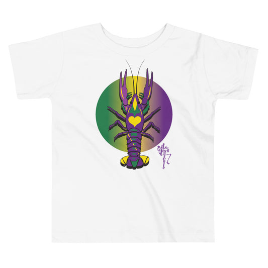 Mardi Gras Crawfish Toddler Short Sleeve Tee