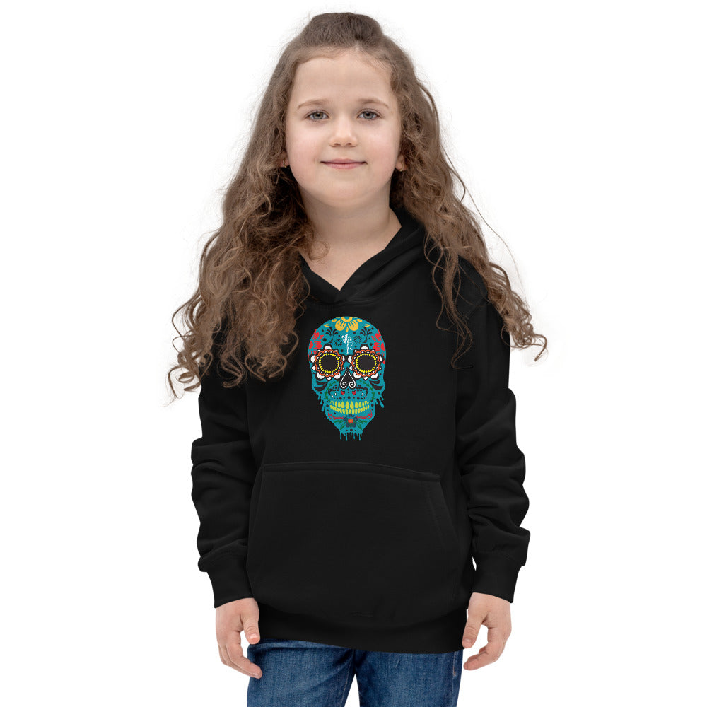 Dia de los Muertos Azul Kids Hoodie