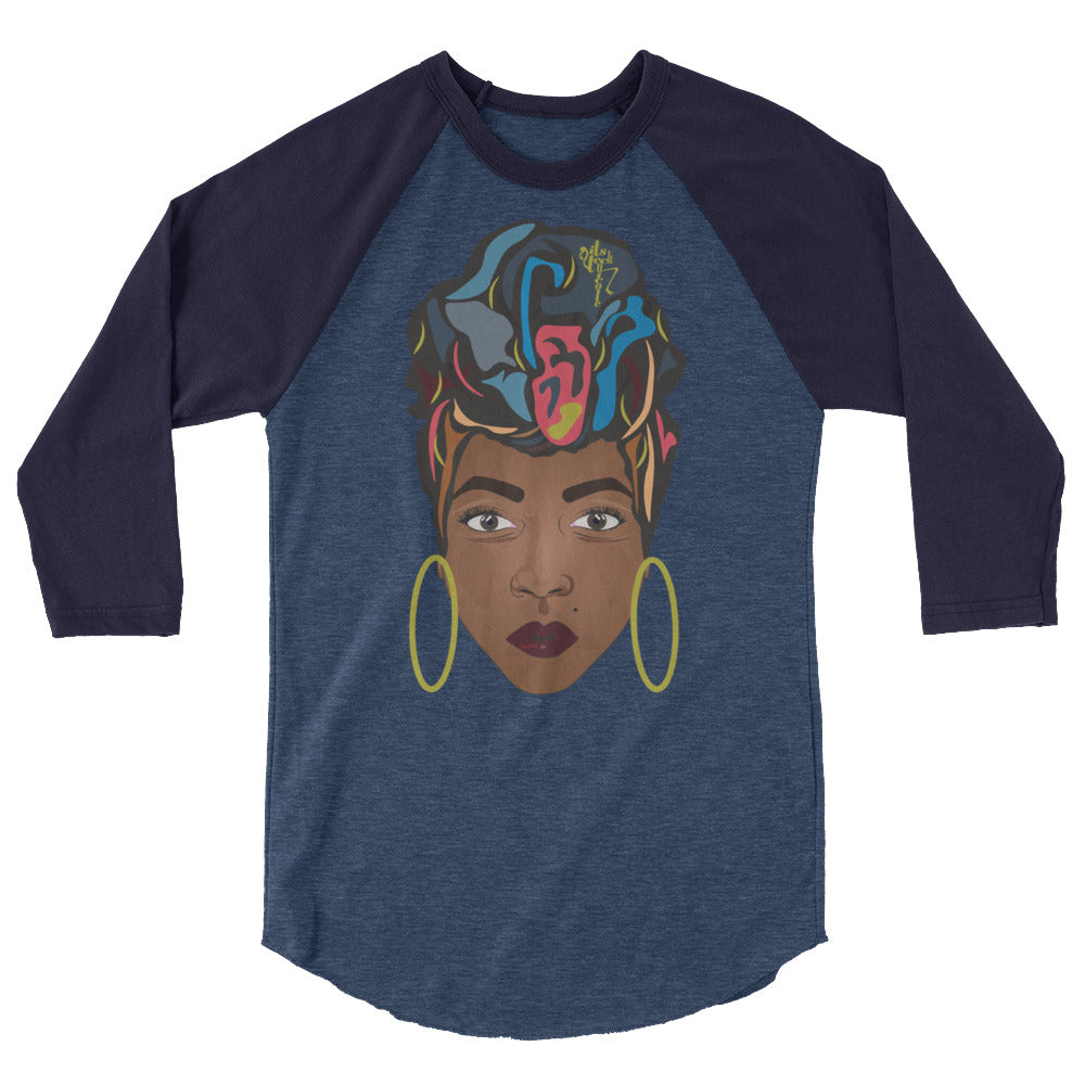 Wrap Queen: Multicolor 3/4 sleeve raglan shirt