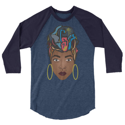 Wrap Queen: Multicolor 3/4 sleeve raglan shirt