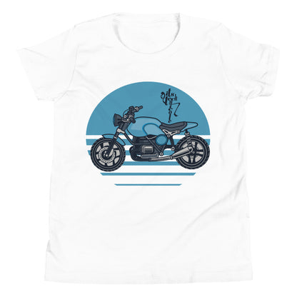 Motorcycle (Blue) Youth Short Sleeve T-Shirt