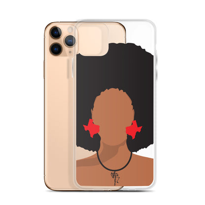 Melanin Poppin' with Texas Earrings iPhone Case