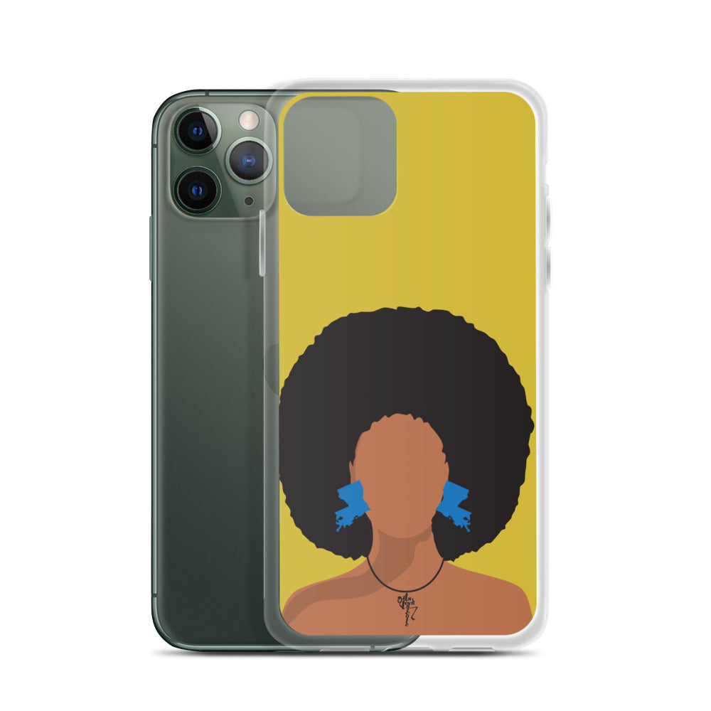 Melanin Poppin' with Louisiana Earrings iPhone Case
