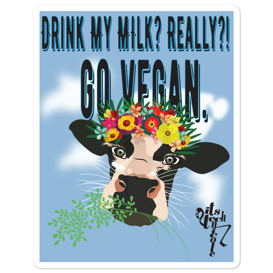 Go Vegan. Bubble-free stickers