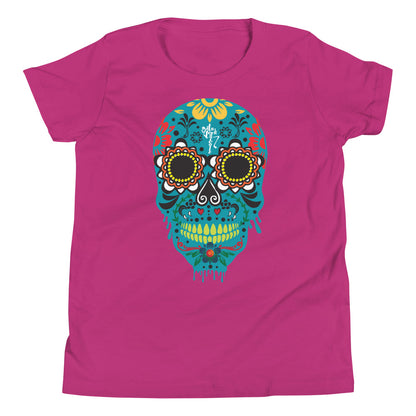 Dia de los Muertos Azul Youth Short Sleeve T-Shirt