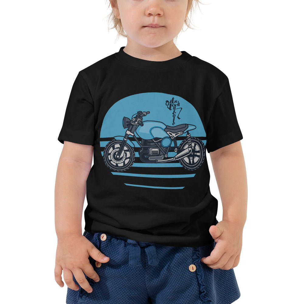 Motorcycle (Blue) Toddler Short Sleeve Tee