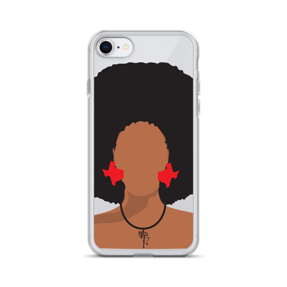 Melanin Poppin' with Texas Earrings iPhone Case