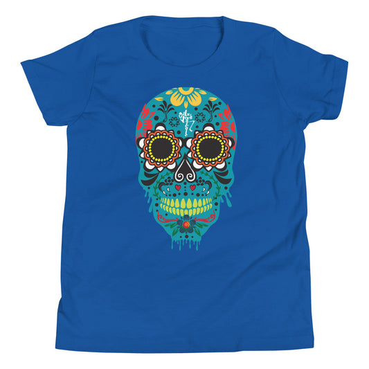Dia de los Muertos Azul Youth Short Sleeve T-Shirt