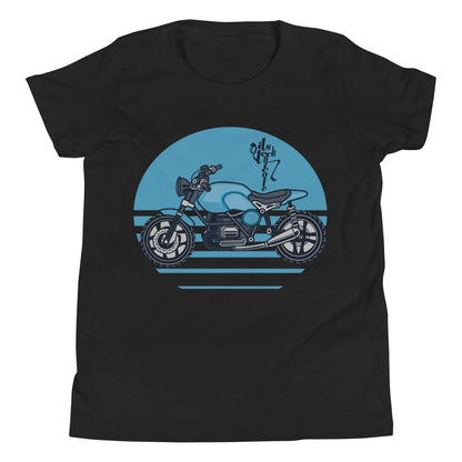 Motorcycle (Blue) Youth Short Sleeve T-Shirt