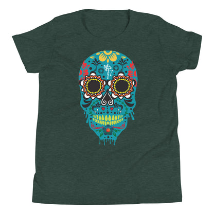 Dia de los Muertos Azul Youth Short Sleeve T-Shirt