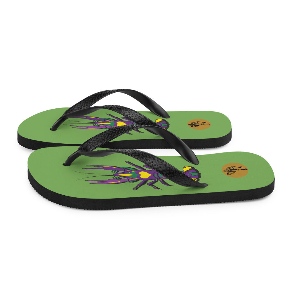 Mardi Gras Crawfish Flip-Flops