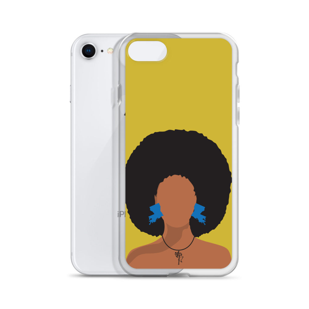 Melanin Poppin' with Louisiana Earrings iPhone Case