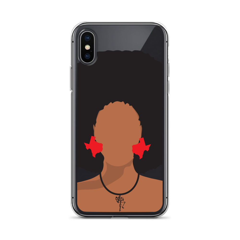 Melanin Poppin' with Texas Earrings iPhone Case