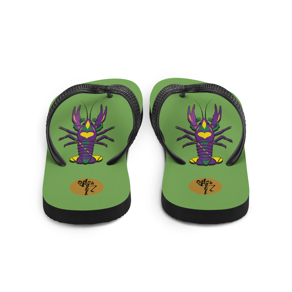 Mardi Gras Crawfish Flip-Flops