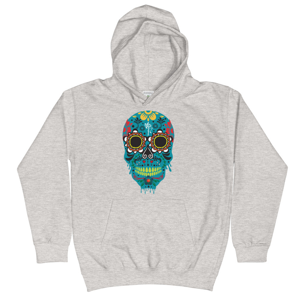 Dia de los Muertos Azul Kids Hoodie