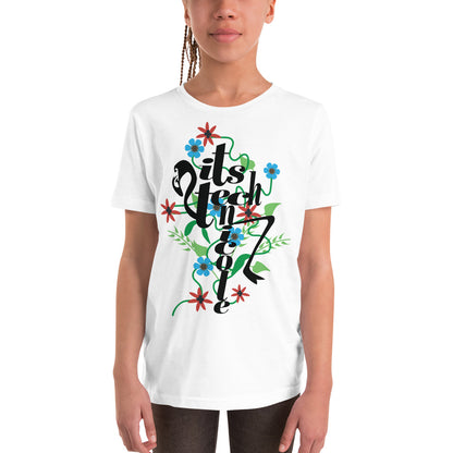 ItsTechnicole Floral Youth Short Sleeve T-Shirt