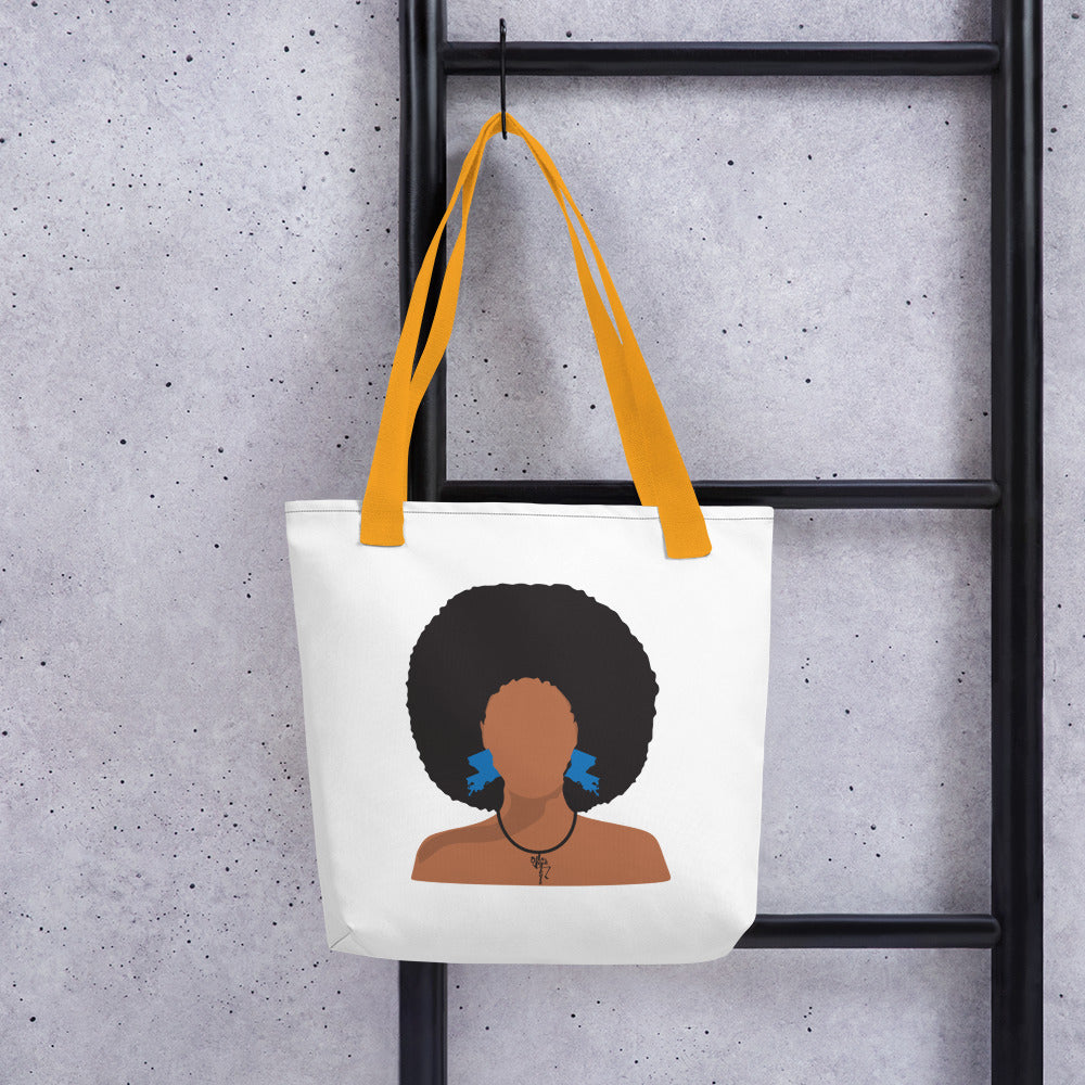 Melanin Poppin' with Louisiana Earrings Tote bag