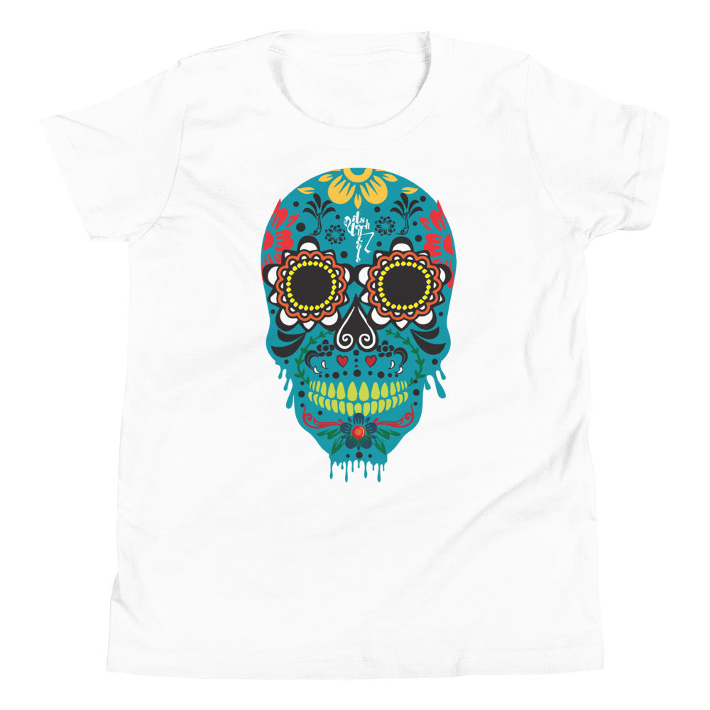 Dia de los Muertos Azul Youth Short Sleeve T-Shirt