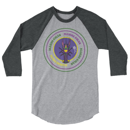 Mardi Gras 3/4 sleeve raglan shirt